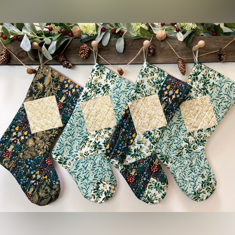 N- Handmade Rifle Paper Co. Quilted Stocking - Picture 2 of 5